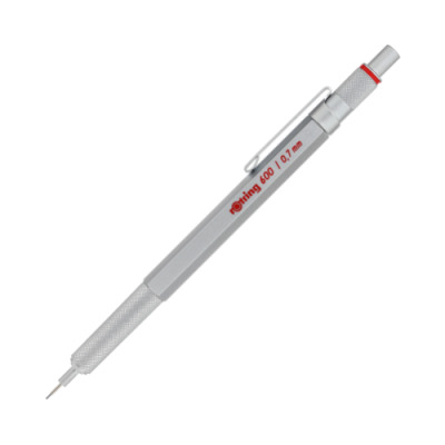 Ołówek automatyczny Rotring 600 - 0,7 mm, metalowy, srebrny